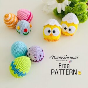 How to Crochet an Adorable Easter Chick Amigurumi 🧶🐤 with Its Shell and Little Eggs – FREE Step-by-Step Tutorial