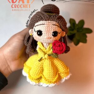 🧶👑✨ FREE Tutorial: How to Crochet Belle from Beauty and the Beast in Amigurumi